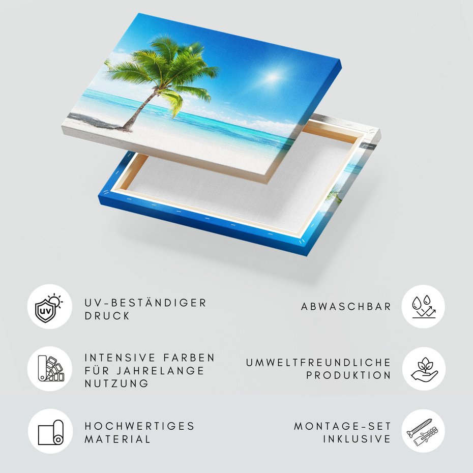 Obraz na płótnie - palma, plaża, morze