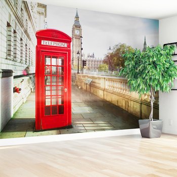 Fototapeta - Londyn, budka telefoniczna, miasto