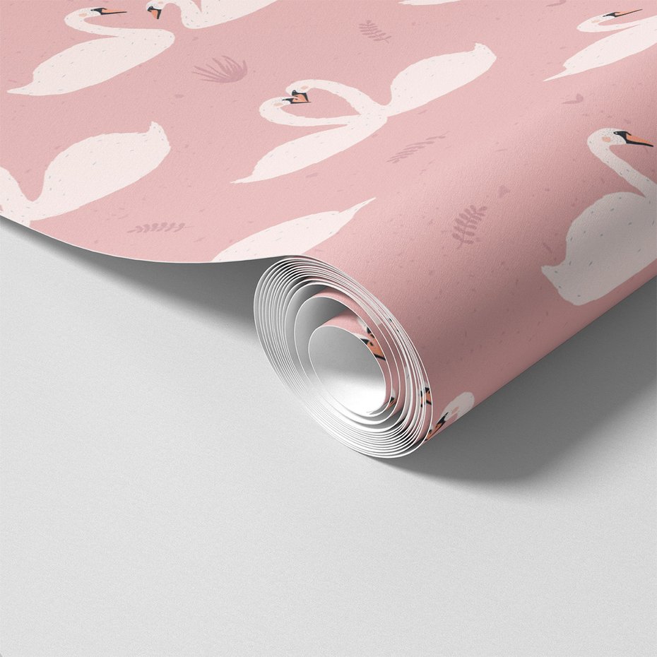 Tapeta - łabędzie, tło, grafika