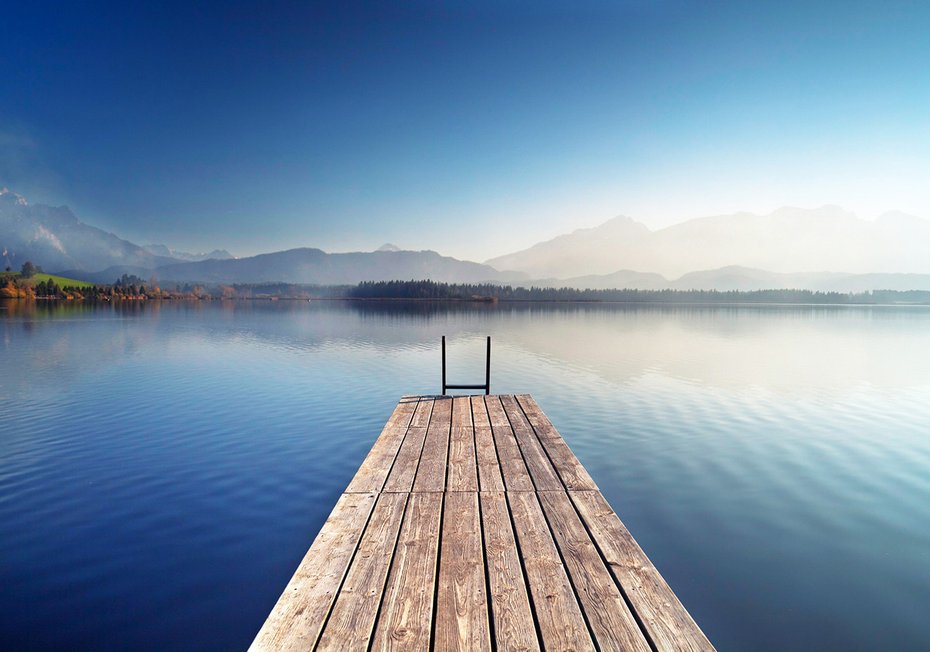 Fototapeta - jezioro, góry, pomost