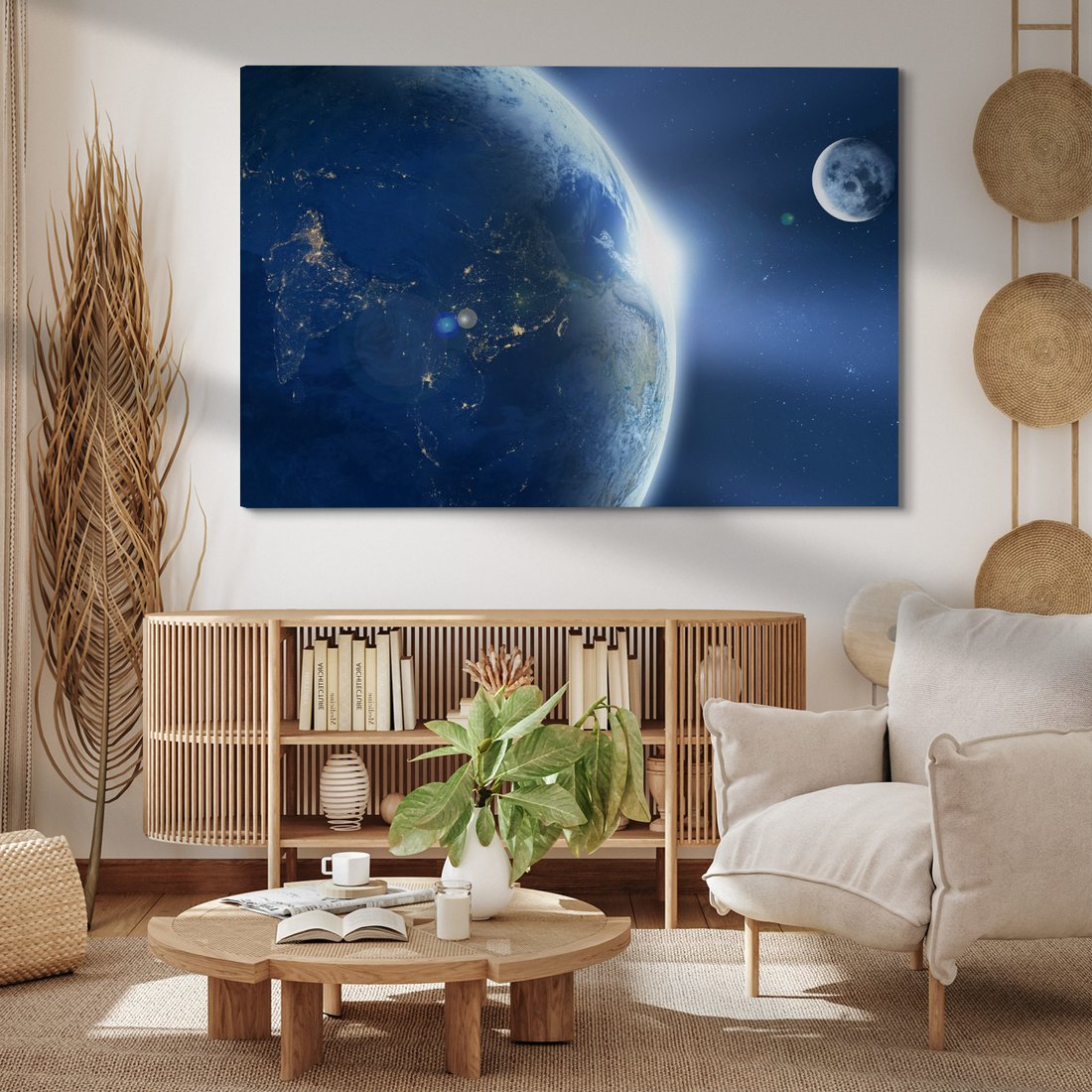 Obraz na płótnie - kosmos, ziemia, księżyc