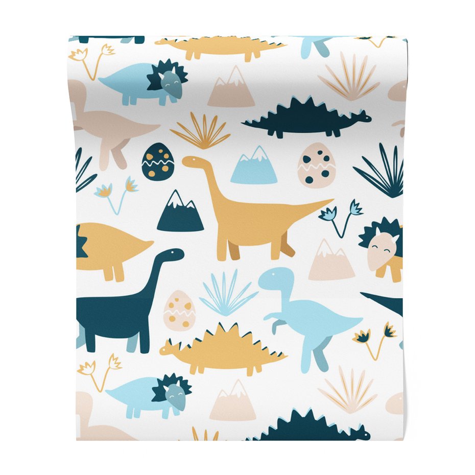 Tapeta - dziecięca, dinozaury, jajka, góry