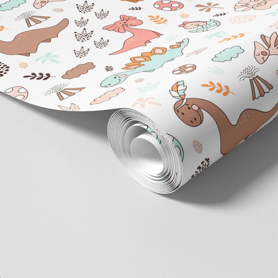 Tapeta - dziecięca, dinozaury, wzór,