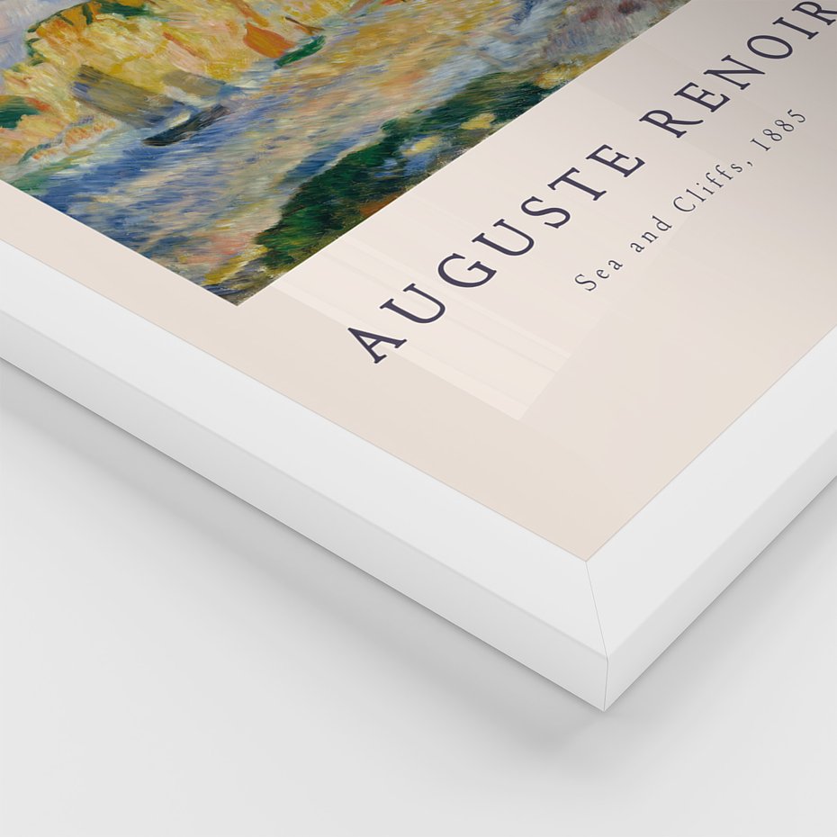 Zestaw obrazy w ramie, plakaty - impresjonizm, pejzaż, morze - rama biała