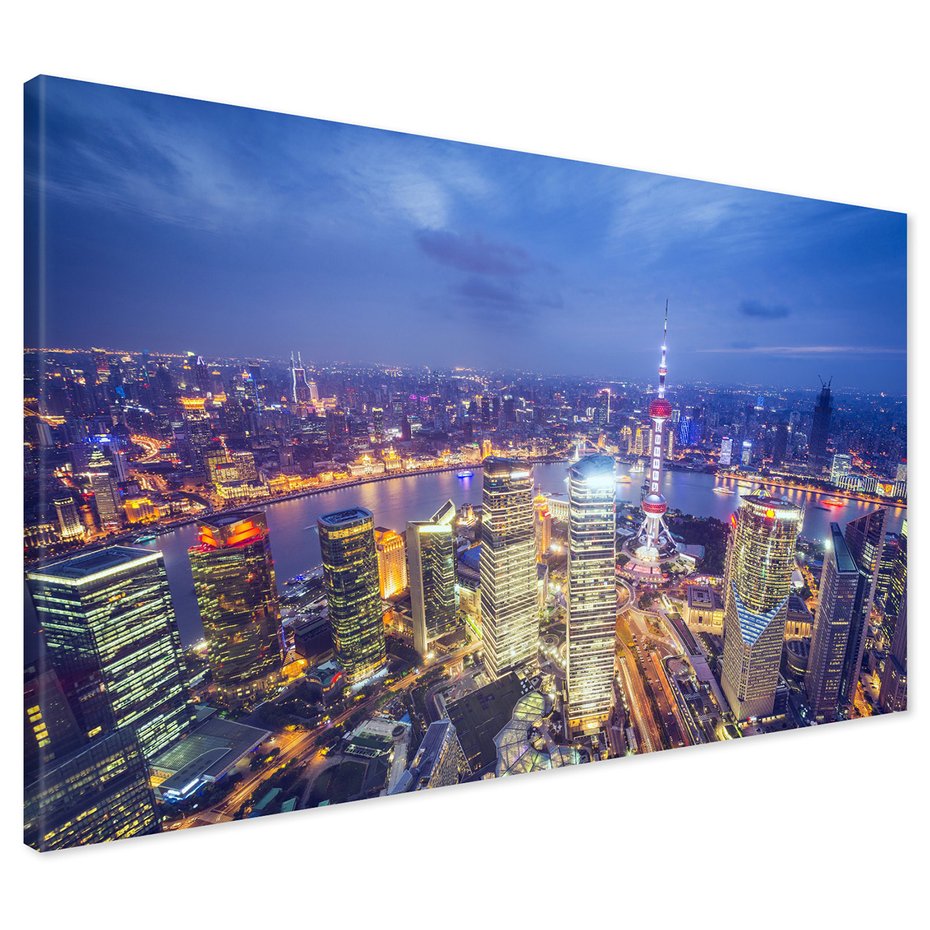 Obraz na płótnie - miasto, noc, panorama