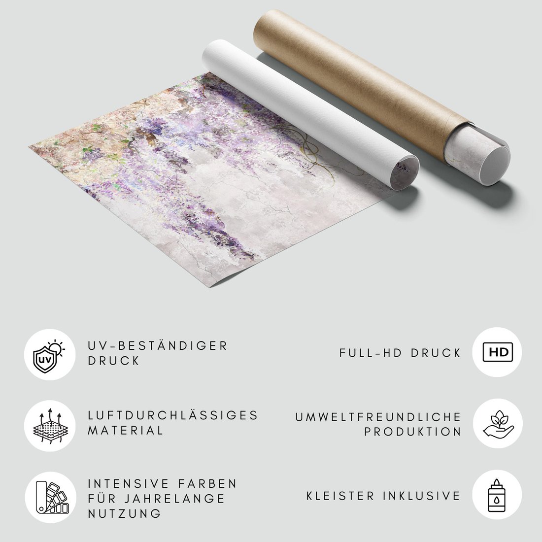 Fototapeta - loft, kwiaty, wisteria