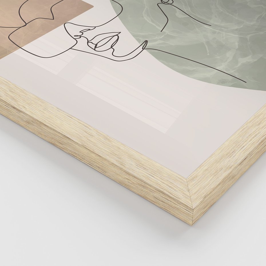 Zestaw obrazy w ramie, plakaty - portret, kobieta, abstrakcja - rama drewno