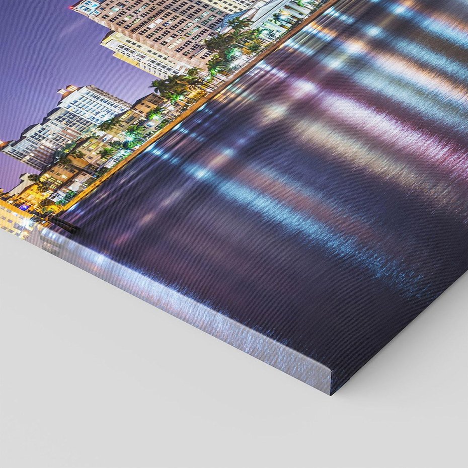 Obraz na płótnie - miasto, noc, woda