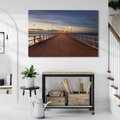 Obraz na płótnie - molo, morze, zmierzch