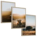 Zestaw obrazy w ramie, plakaty - krajobraz, natura, zachód słońca - rama drewno