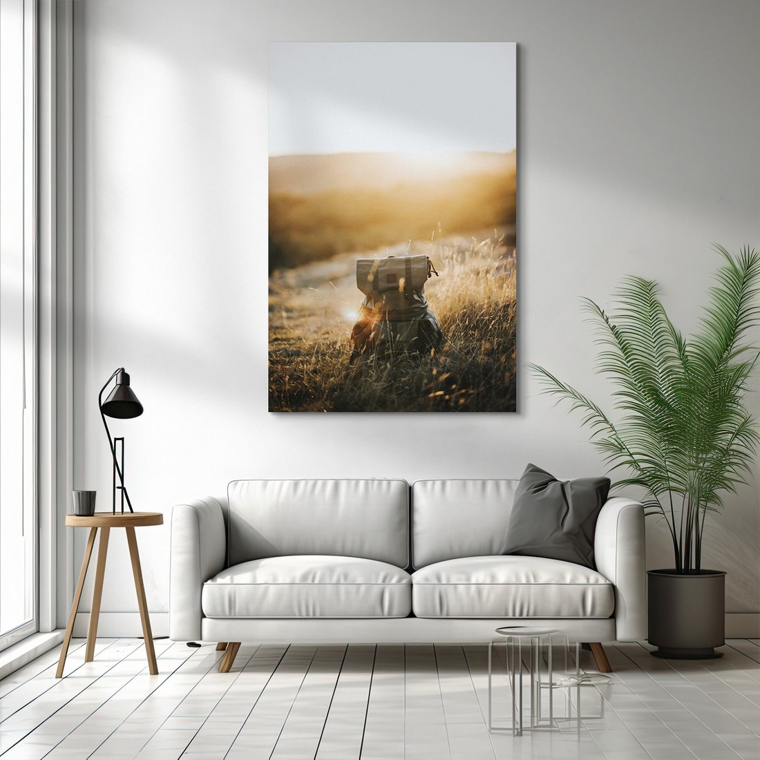 Obraz na płótnie - plecak, natura, trawa