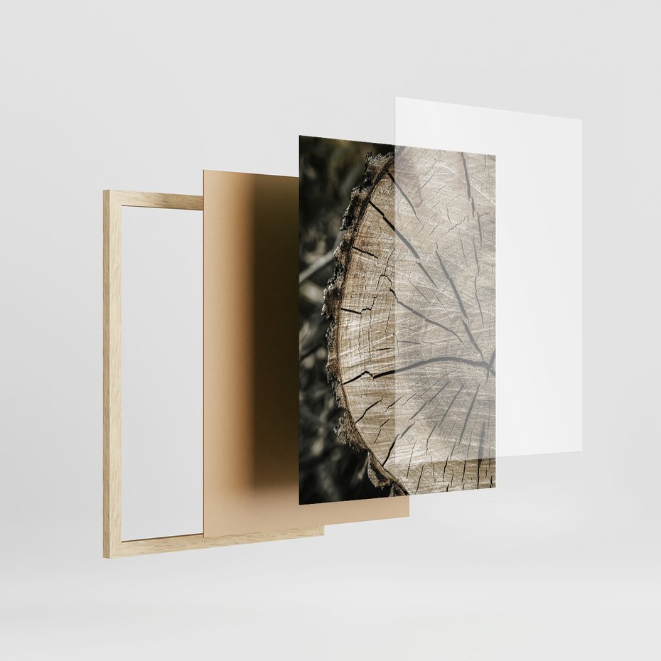 Zestaw obrazy w ramie, plakaty - drewno, tekstura, budynek - rama drewno