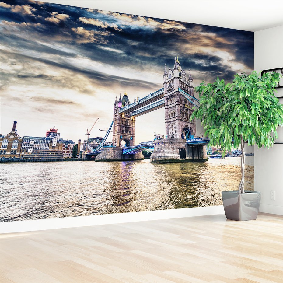 Fototapeta - most, miasto, rzeka