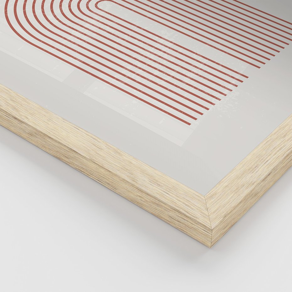 Zestaw obrazy w ramie, plakaty - abstrakcja, boho, minimalizm - rama drewno