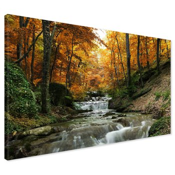 Obraz na płótnie - jesień, wodospad, las
