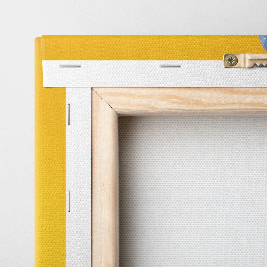 Obraz na płótnie - liść, niebieski, żółty