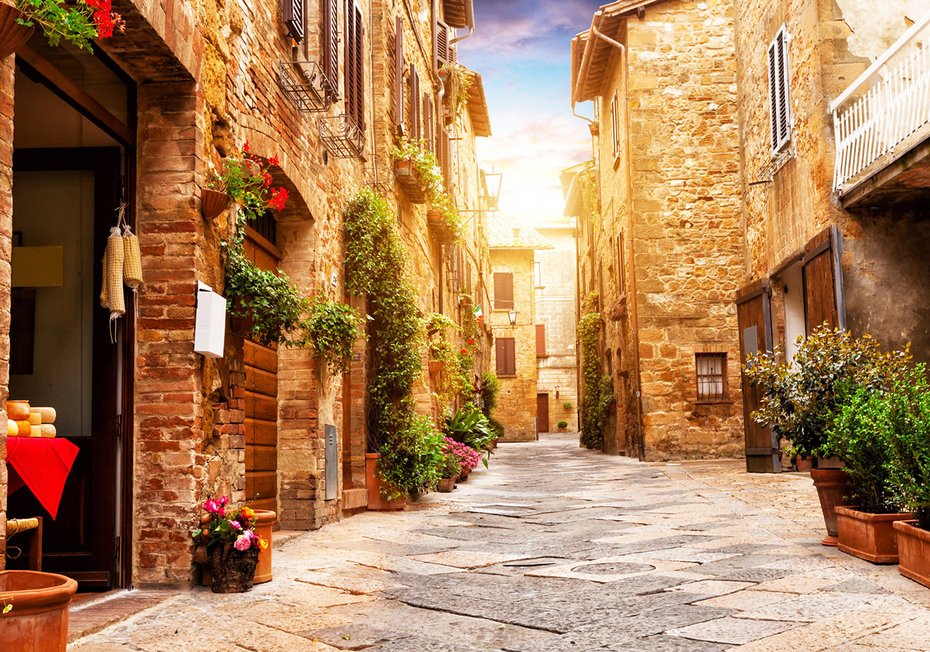 Fototapeta - uliczka, miasto, kamień,