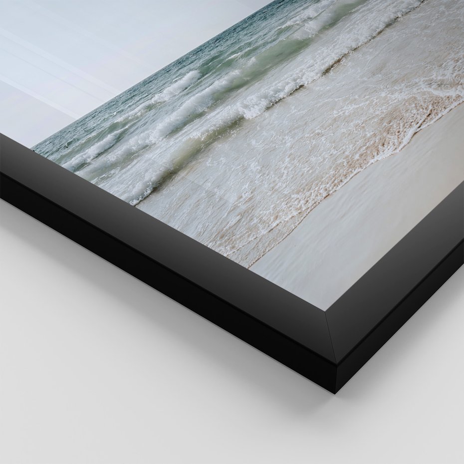 Zestaw obrazy w ramie, plakaty - plaża,palmy,morze - rama czarna