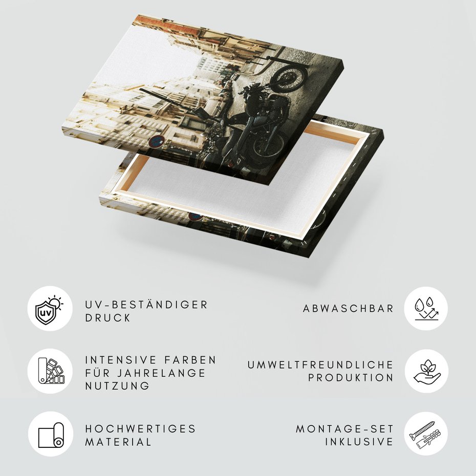 Obraz na płótnie - motocykl, ulica, miasto