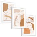 Zestaw obrazy w ramie, plakaty - kobieta, abstrakcja, ciało - rama biała
