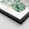 Zestaw obrazy w ramie, plakaty - liście, monstera, rośliny - rama czarna