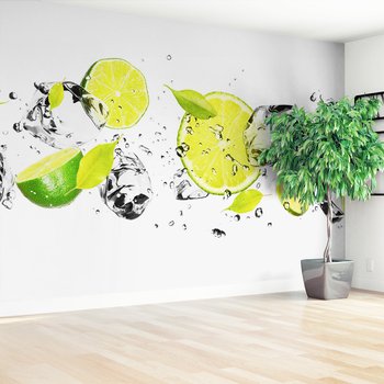 Fototapeta - limonka, lód, woda