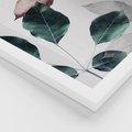 Zestaw obrazy w ramie, plakaty - liście, pastelowe, botaniczne - rama biała