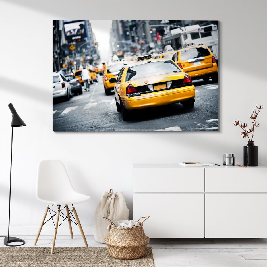 Obraz na płótnie - taxi, ulica, miasto