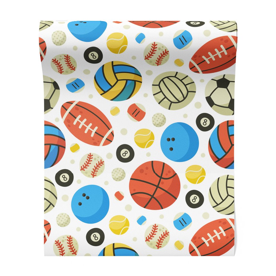 Tapeta - dziecięca, piłki, sport, wzór