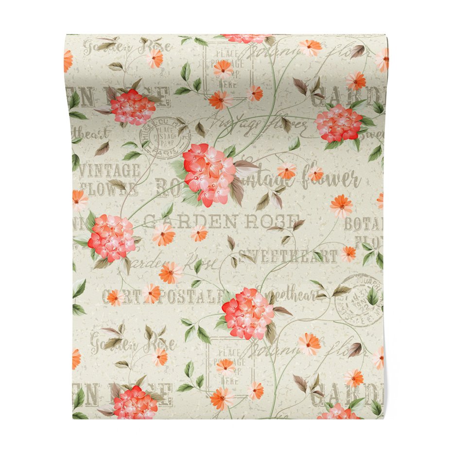 Tapeta - kwiaty, hortensje, retro