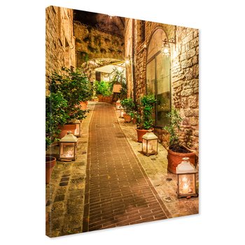 Obraz na płótnie - uliczka, noc, światło