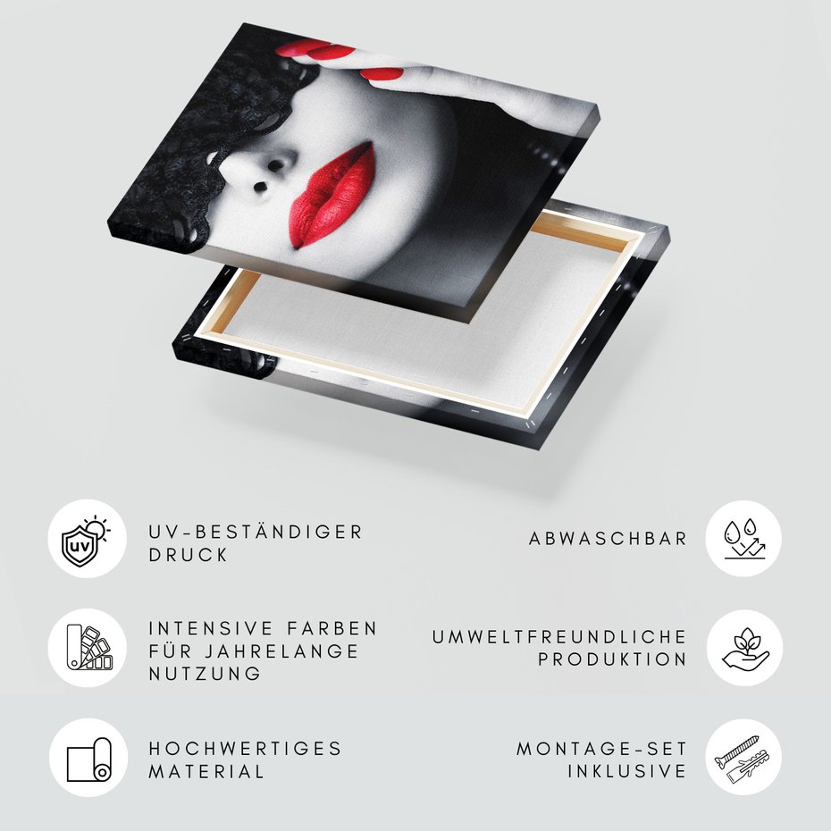 Obraz na płótnie - kobieta, usta, maska