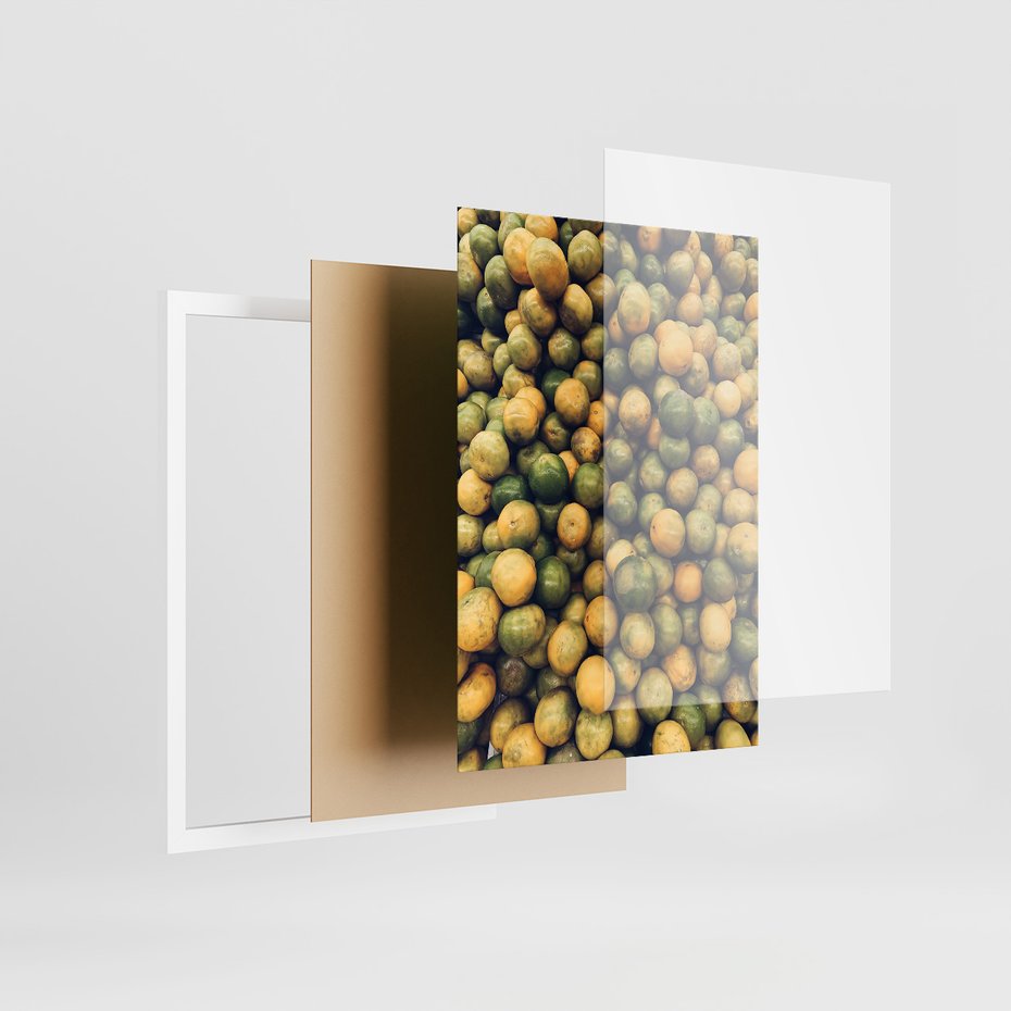 Zestaw obrazy w ramie, plakaty - owoce, cytryny, pozytywne - rama biała