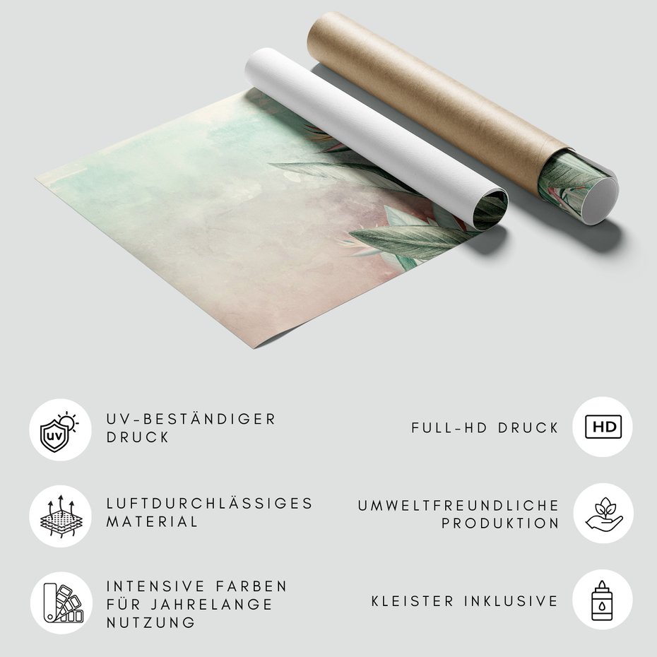 Fototapeta - loft, kwiaty, mural