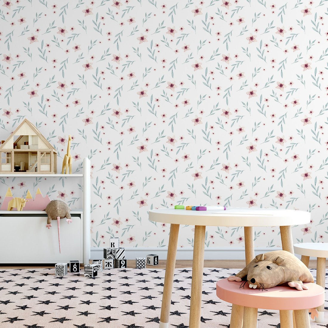 Tapeta - kwiaty, liście, tło