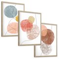 Zestaw obrazy w ramie, plakaty - abstrakcja,akwarele,linie - rama drewno