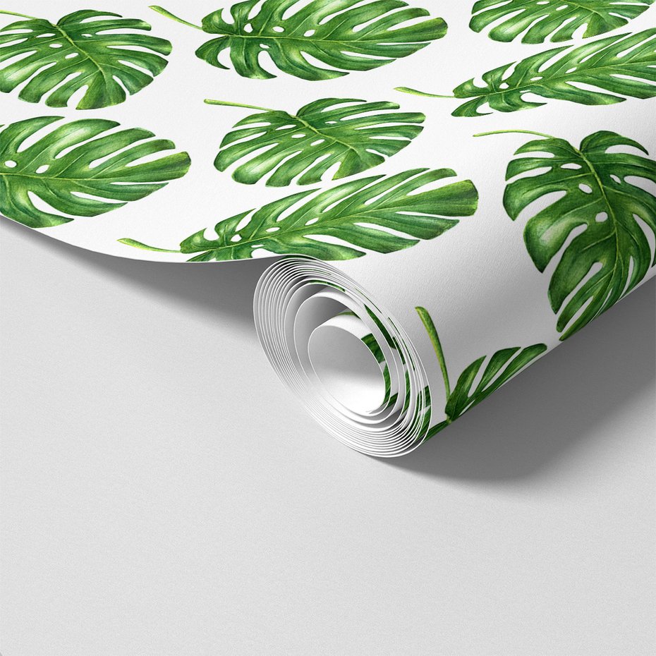 Tapeta - liście, monstera, wzór