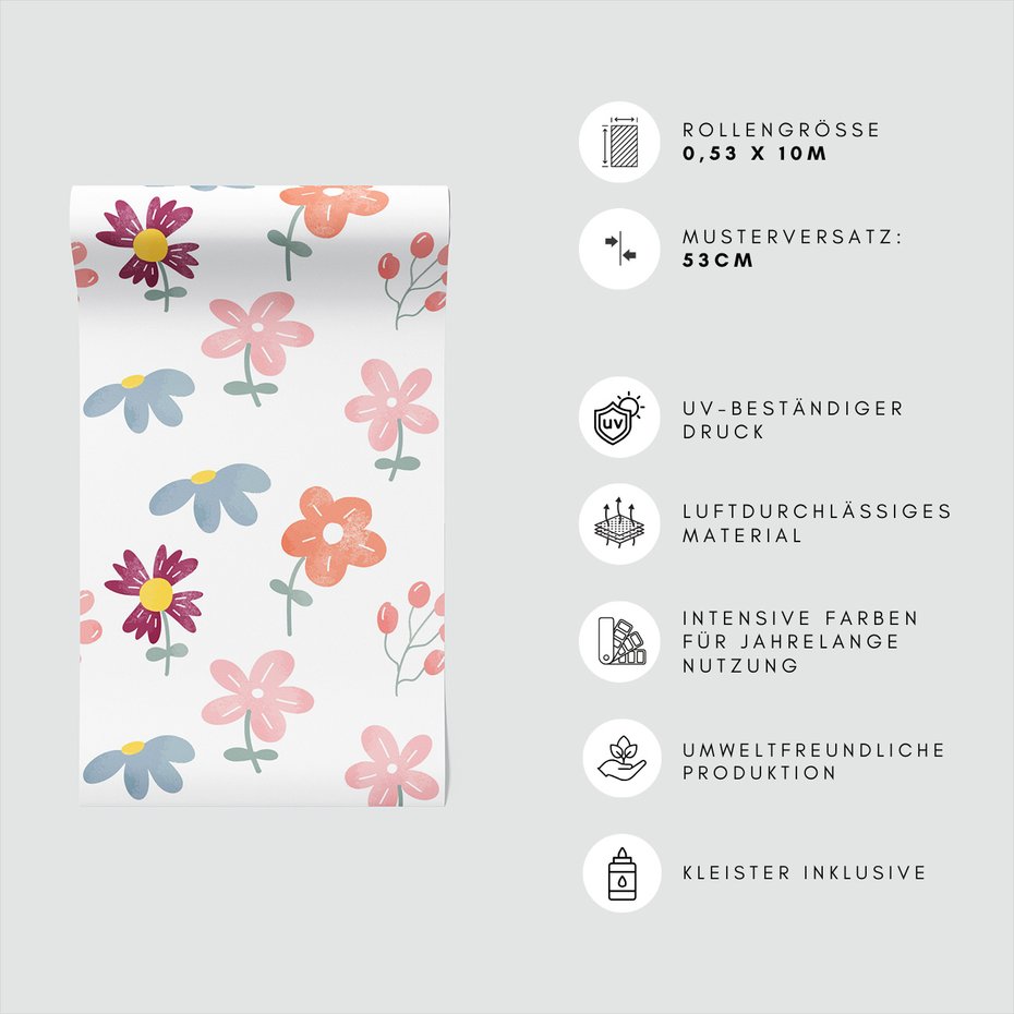 Tapeta - kwiaty, płatki, łodygi