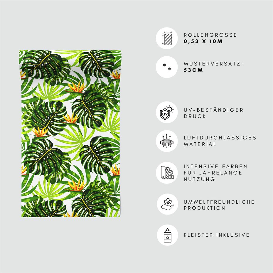 Tapeta - liście, kwiaty, tropiki