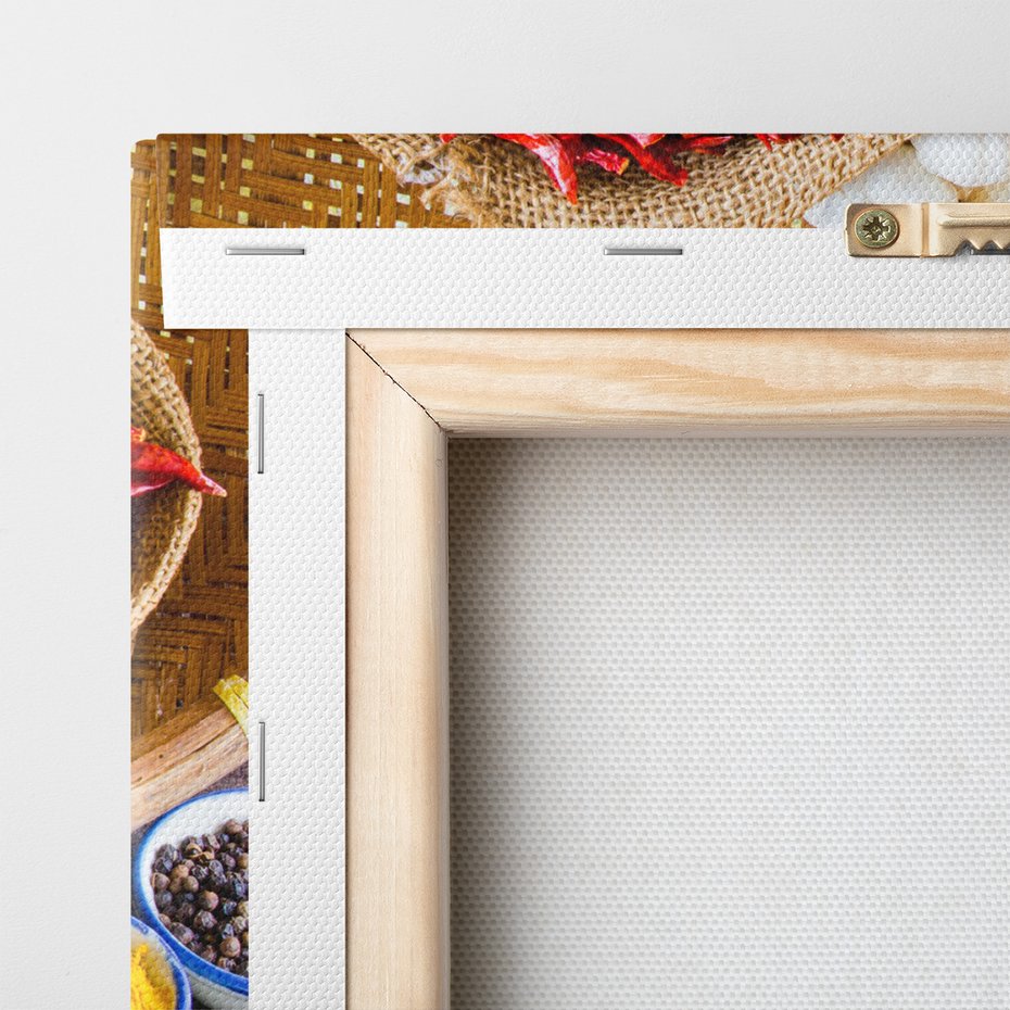 Obraz na płótnie - przyprawy, zioła, warzywa