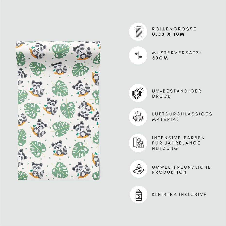 Tapeta - dziecięca, szop, liście