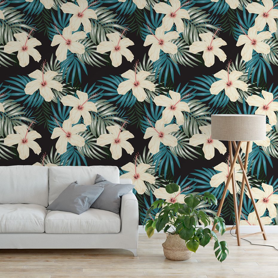 Tapeta - kwiaty, liście, tło