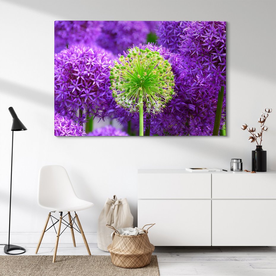 Obraz na płótnie - kwiat, fioletowy, zielony