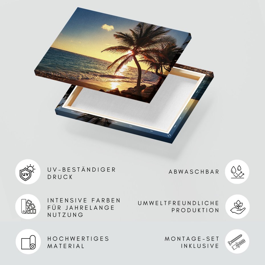 Obraz na płótnie - plaża, palmy, morze