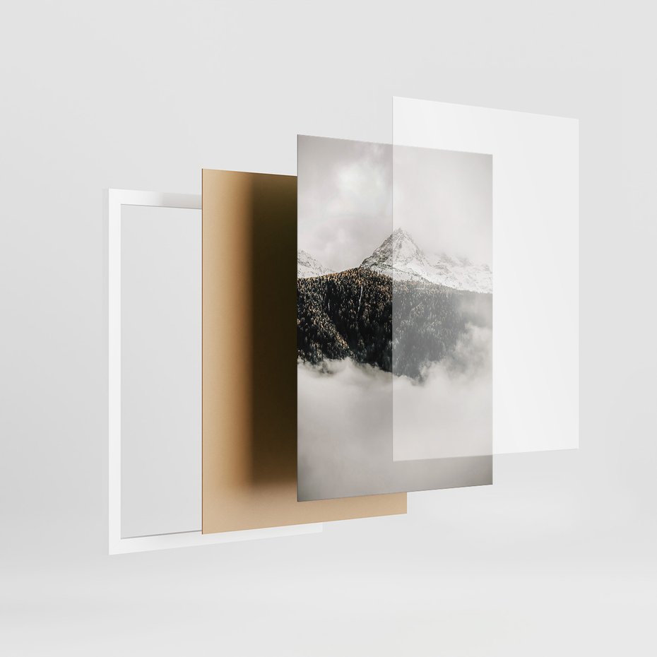 Zestaw obrazy w ramie, plakaty - góry, natura, krajobraz - rama biała