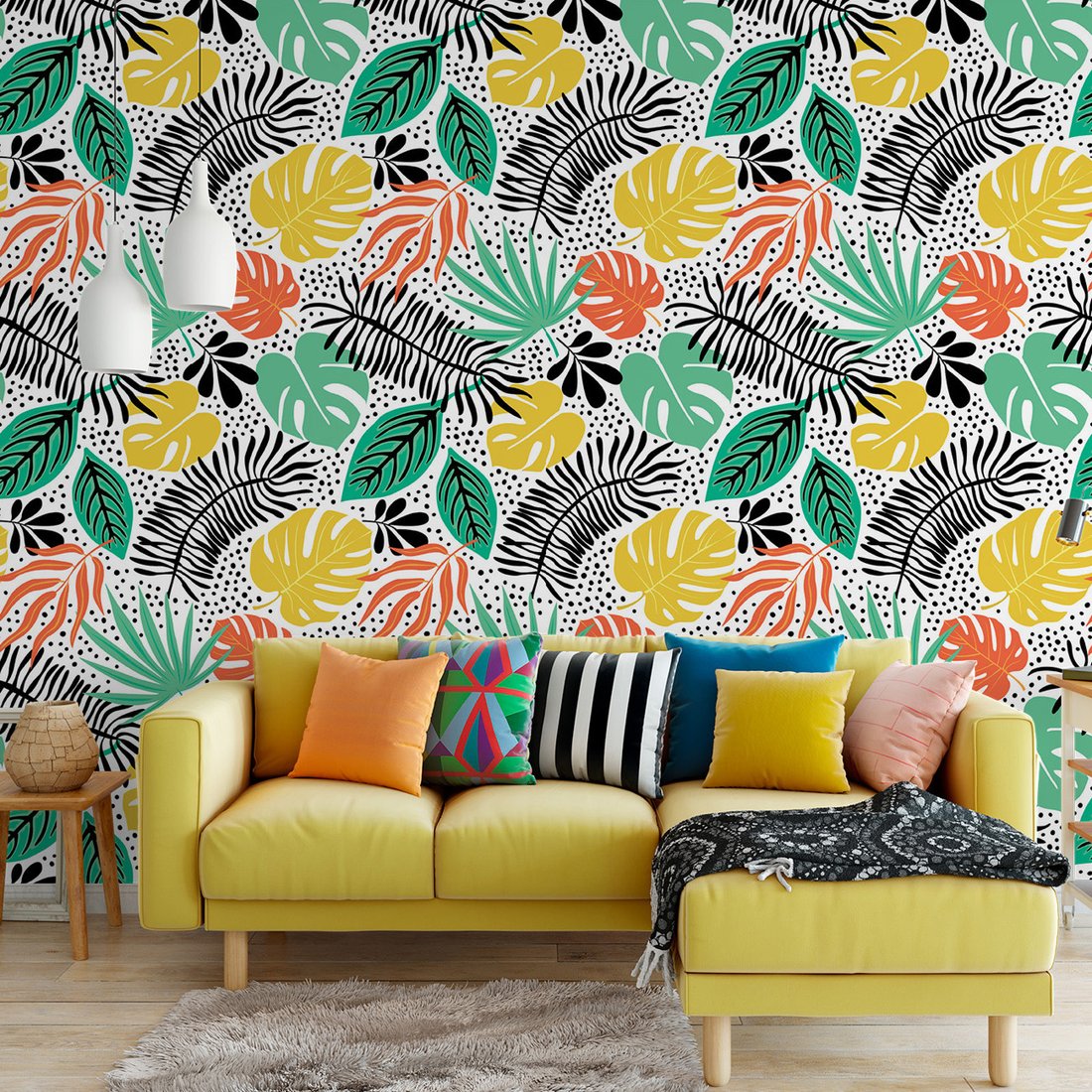 Tapeta - liście, kropki, roślinność