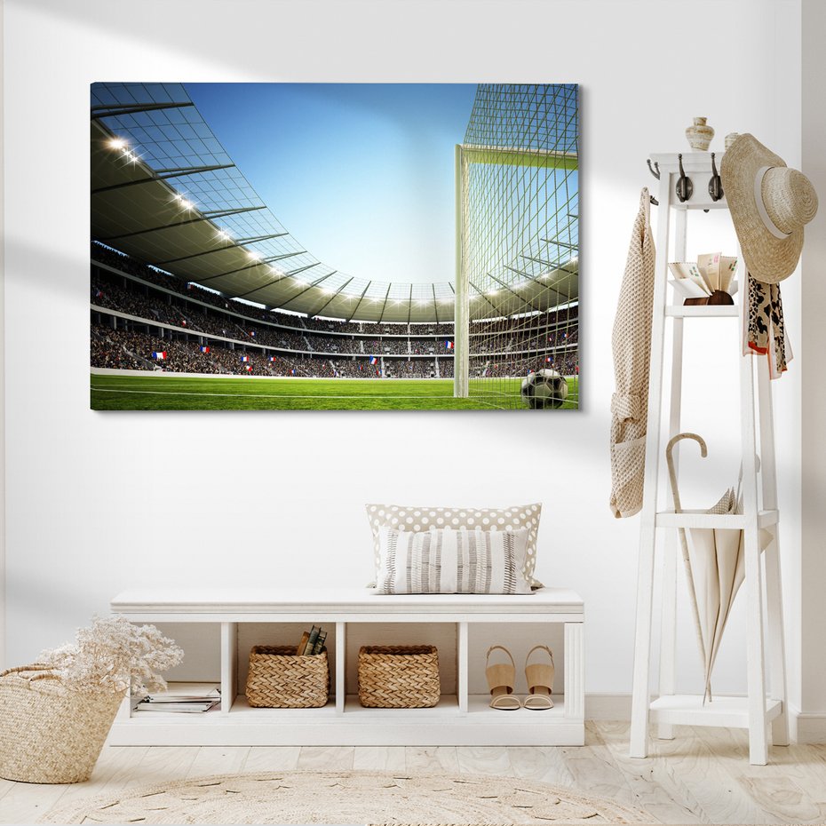 Obraz na płótnie - stadion, piłka nożna, kibice