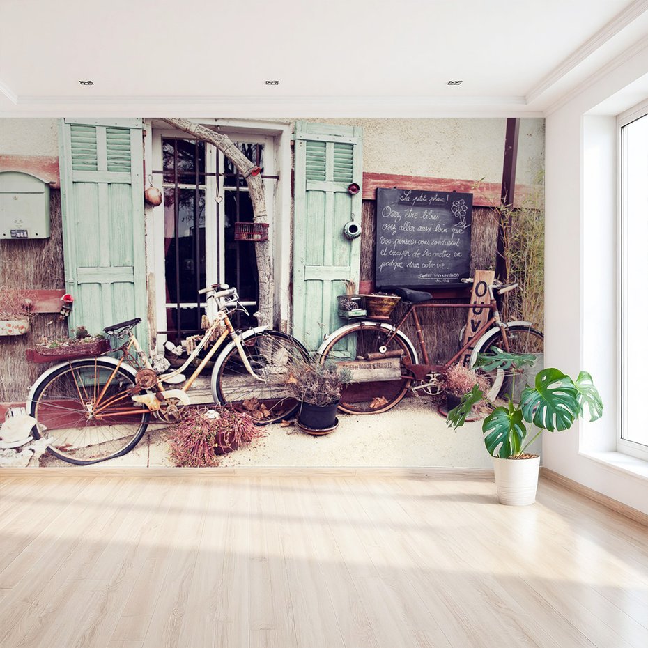 Fototapeta - rowery, okno, dekoracja