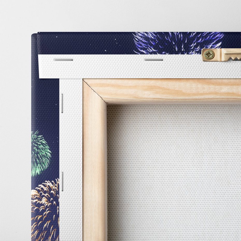 Obraz na płótnie - miasto, fajerwerki, noc