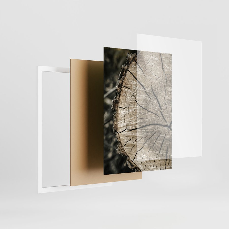 Zestaw obrazy w ramie, plakaty - drewno, tekstura, budynek - rama biała